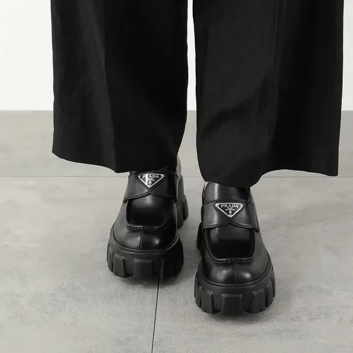 Giày Prada Brushed Leather Monolith Loafers 'Black' 1D649M-B4L-F0002 — ảnh 2