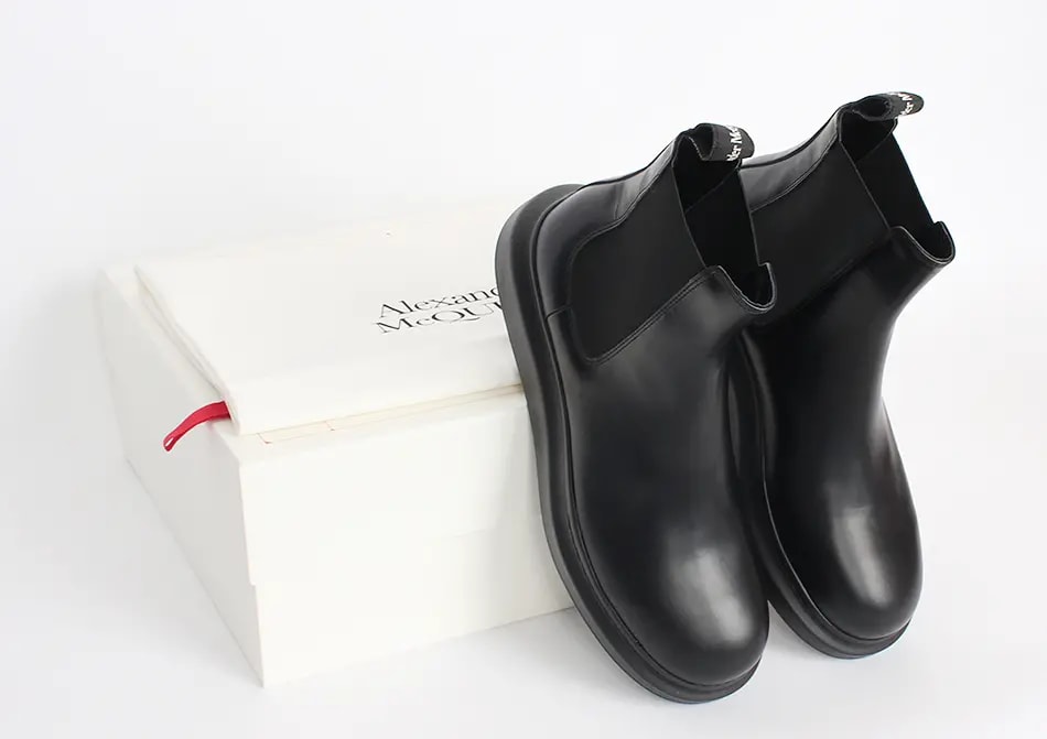 Giày Alexander McQueen Leather Chelsea Boots 'Black' 586198-WHX52-1000 — ảnh 3