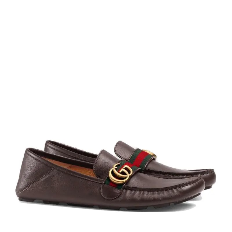 Giày Gucci Leather Driver With Web 450891-DTM10-2160 — ảnh 2