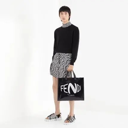 Túi Fendi Shopper With White Logo 'Black' 7VA390-AFSS-F1DG7 — ảnh 4