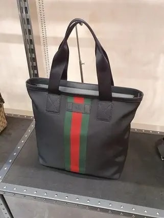 Túi Gucci Tote Bag Web Stripe Canvas Black 631245 — ảnh 2