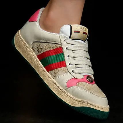 Giày Gucci Wmns Screener 'Distressed Pink Green' 570443-9Y920-9665 — ảnh 4
