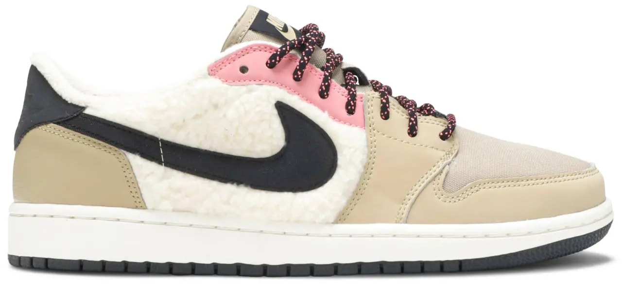 Giày Nike Wmns Air Jordan 1 Retro Low Fleece 'Parachute Beige' AQ0828-200 — kich-thuoc: 37.5