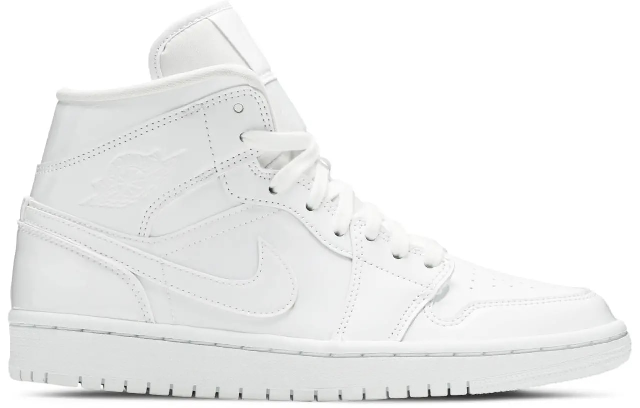 Giày Nike Wmns Air Jordan 1 Mid Patent 'Triple White' BQ6472-111 — kich-thuoc: 38.5
