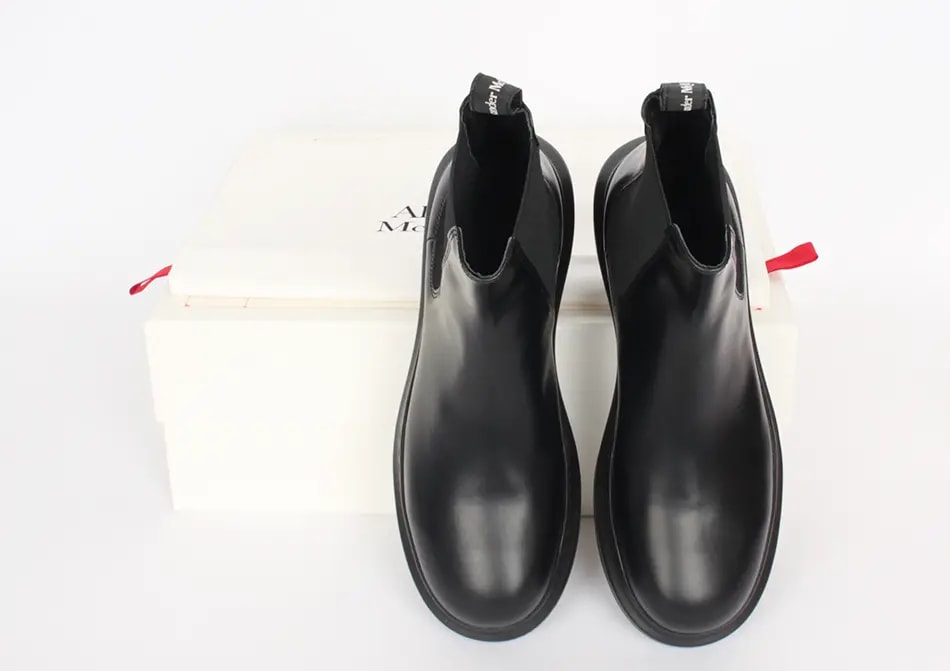Giày Alexander McQueen Leather Chelsea Boots 'Black' 586198-WHX52-1000 — ảnh 4