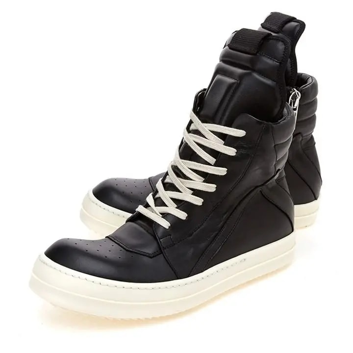 Giày Rick Owens Geobasket Leather High Top Sneaker Black RU16F6894 LPO 991 — ảnh 2