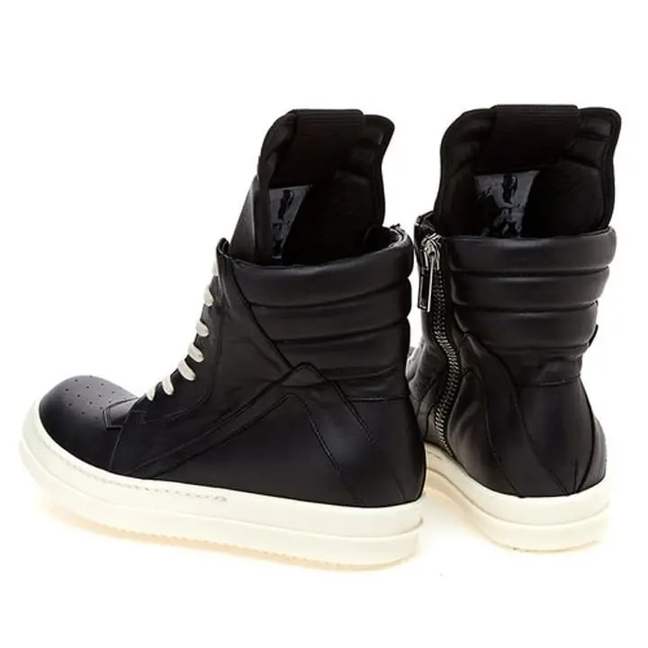 Giày Rick Owens Geobasket Leather High Top Sneaker Black RU16F6894 LPO 991 — ảnh 3