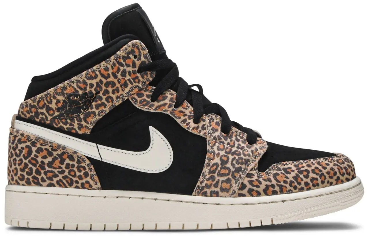 Giày Nike Air Jordan 1 Mid SE GS 'Leopard' BQ6931-021 — kich-thuoc: 38.5