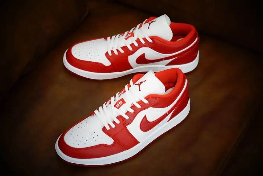 Giày Nike Air Jordan 1 Low Gym Red White (GS) 553560-611 — ảnh 3