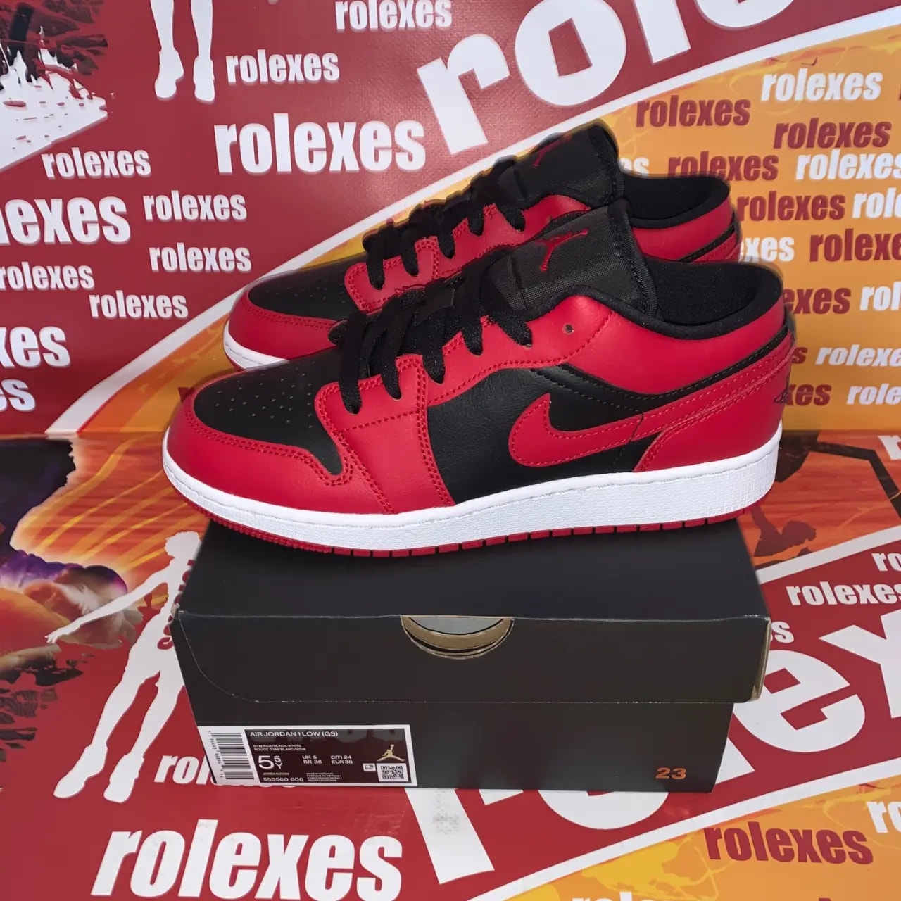 Giày Nike Air Jordan 1 Low GS 'Reverse Bred' 553560-606 — ảnh 5