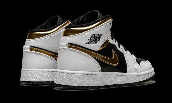 Giày Nike Air Jordan 1 Mid GS 'White Gold' 554725-190 — ảnh 3