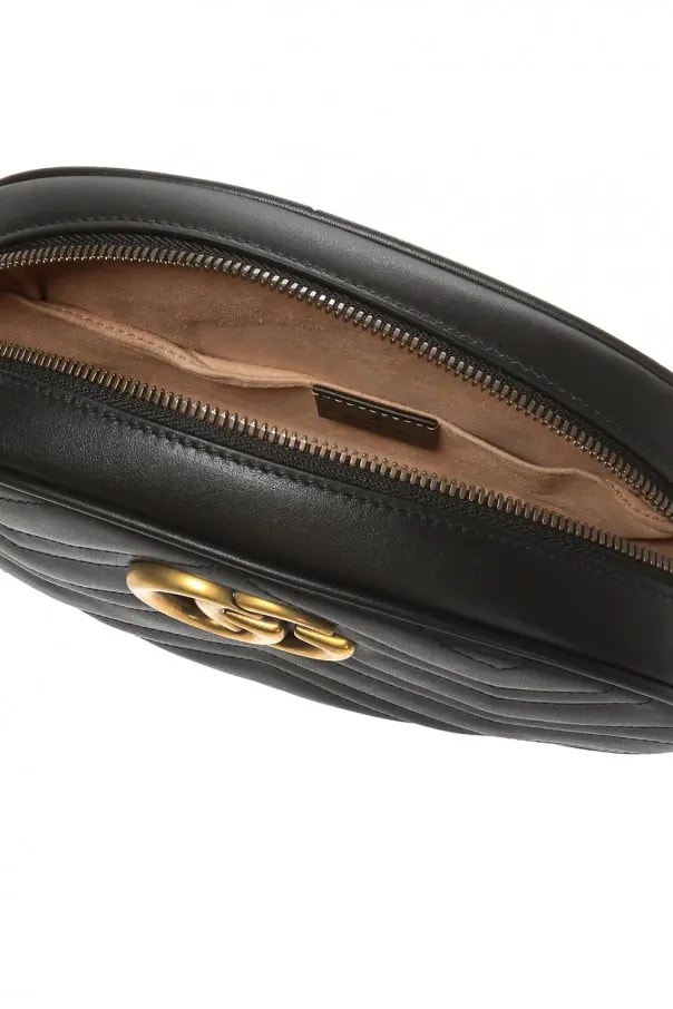 Túi Gucci Logo Detail Chevron Quilted Leather Belt Bag Black 491294 DSVRT 1000 — ảnh 3