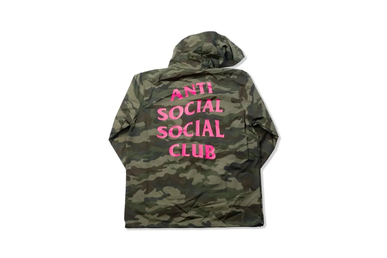 Áo Anti Social Social Club Half Zip Jacket Green Camo — ảnh 2