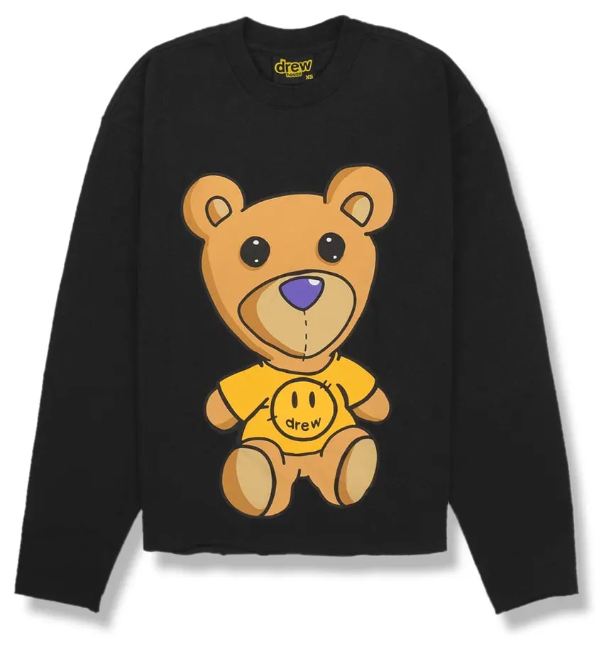 Áo Drew House Teddy Theodore LS Tee Black — kich-thuoc: S