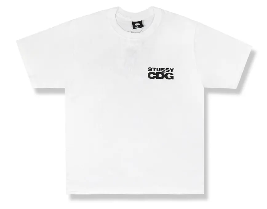 Áo Stussy x CDG Surfman Tee White — kich-thuoc: L