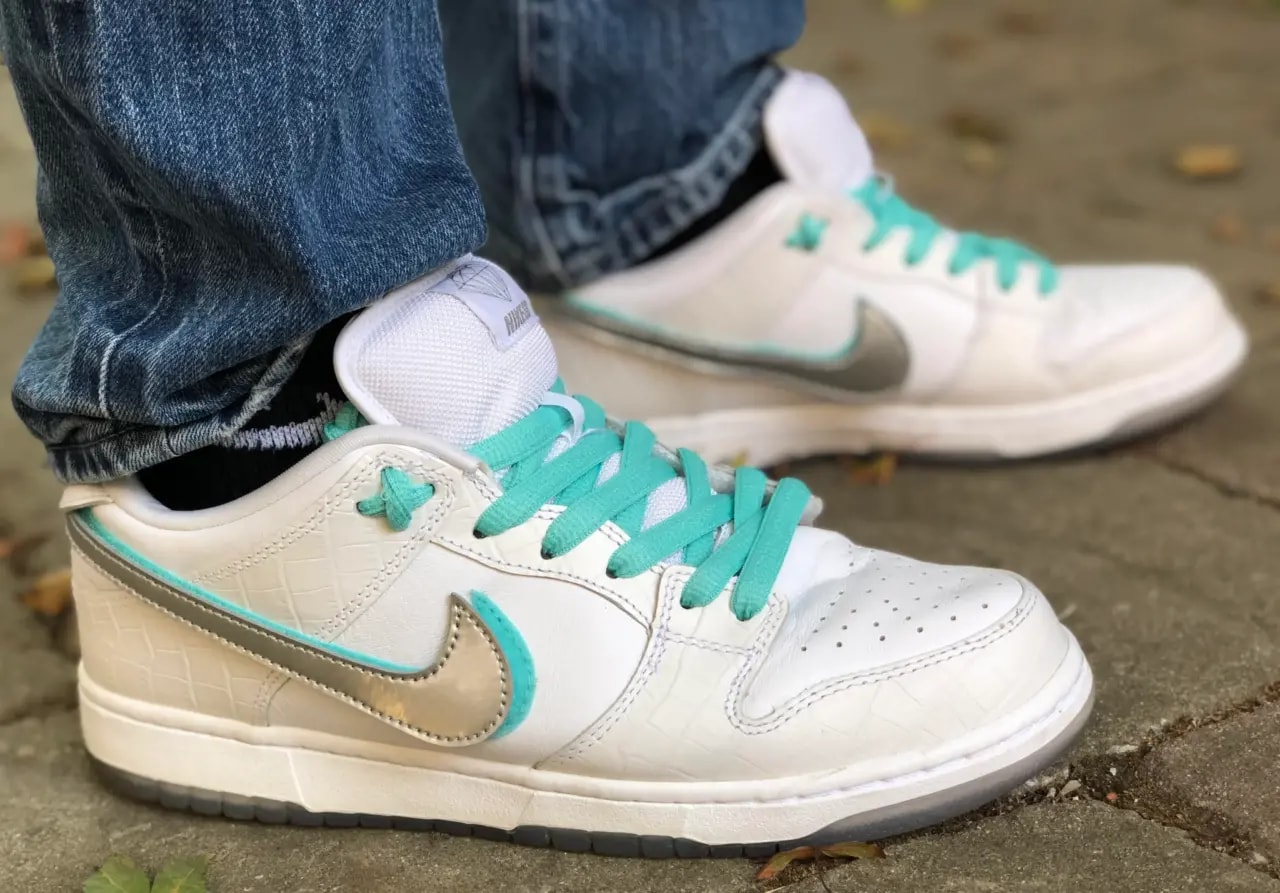 Giày Nike SB Dunk Low 'Diamond Supply Co White Diamond' BV1310-100 — ảnh 3