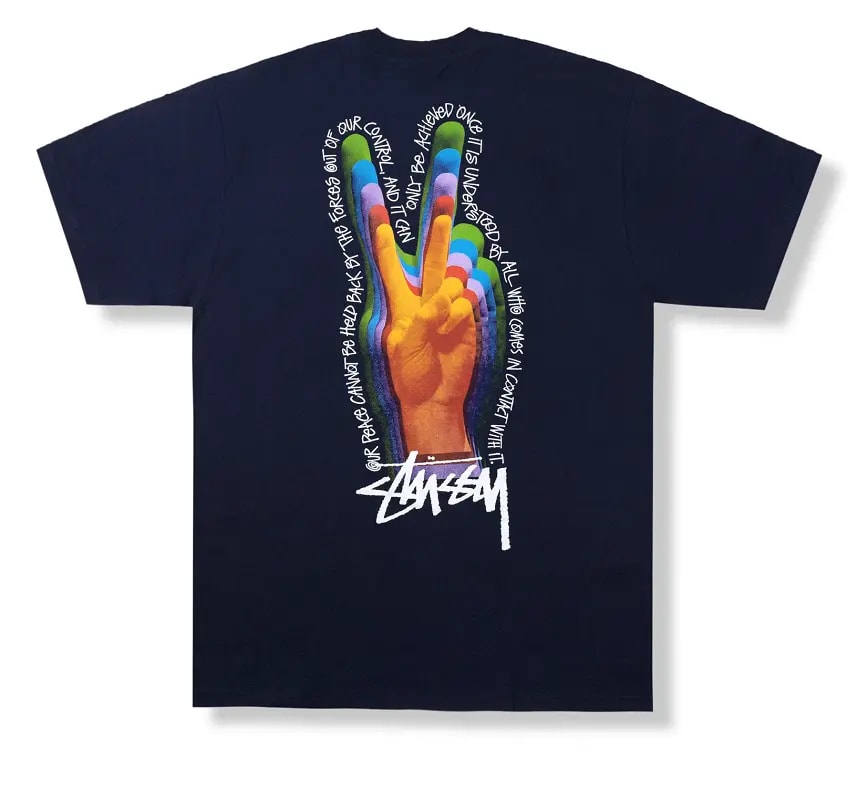 Áo Stussy Peace Sign Tee Navy — ảnh 2