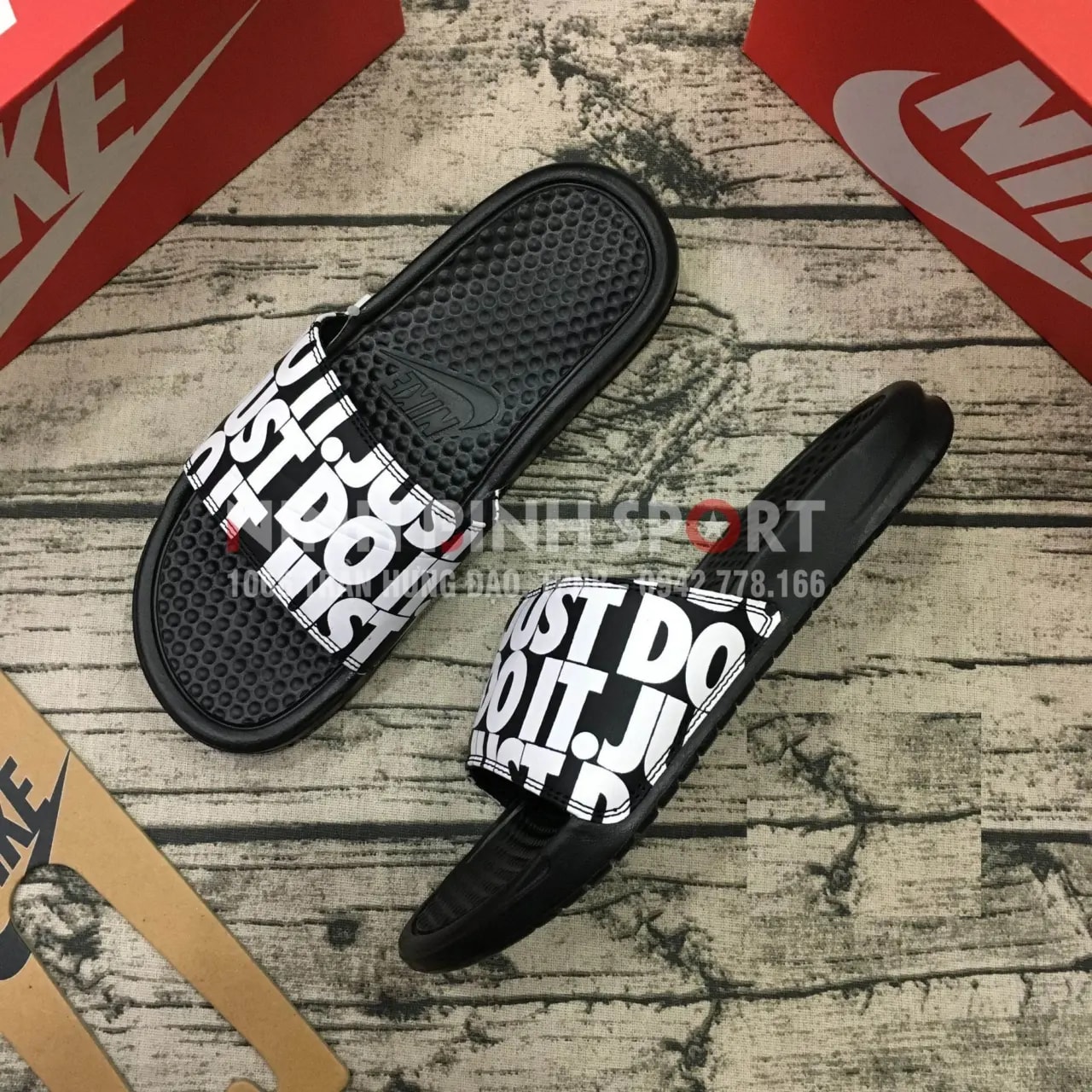 Dép Nike Benassi JDI Print 'White' 631261-024 — ảnh 5