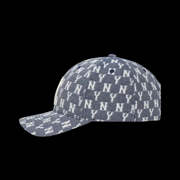 Mũ MLB Monogram Blue Jacard Curve Adjustable Cap NY 32CPFE011-50N — ảnh 2