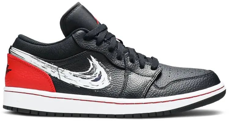 Giày Nike Air Jordan 1 Low 'Brushstroke Swoosh Black Red' DA4659-001 — kich-thuoc: 40