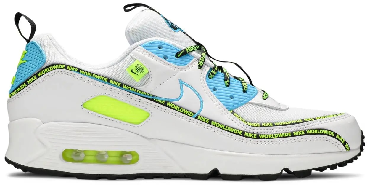 Giày Nike Air Max 90 SE 'Worldwide Pack Blue Fury Volt' CZ6419-100 — kich-thuoc: 40