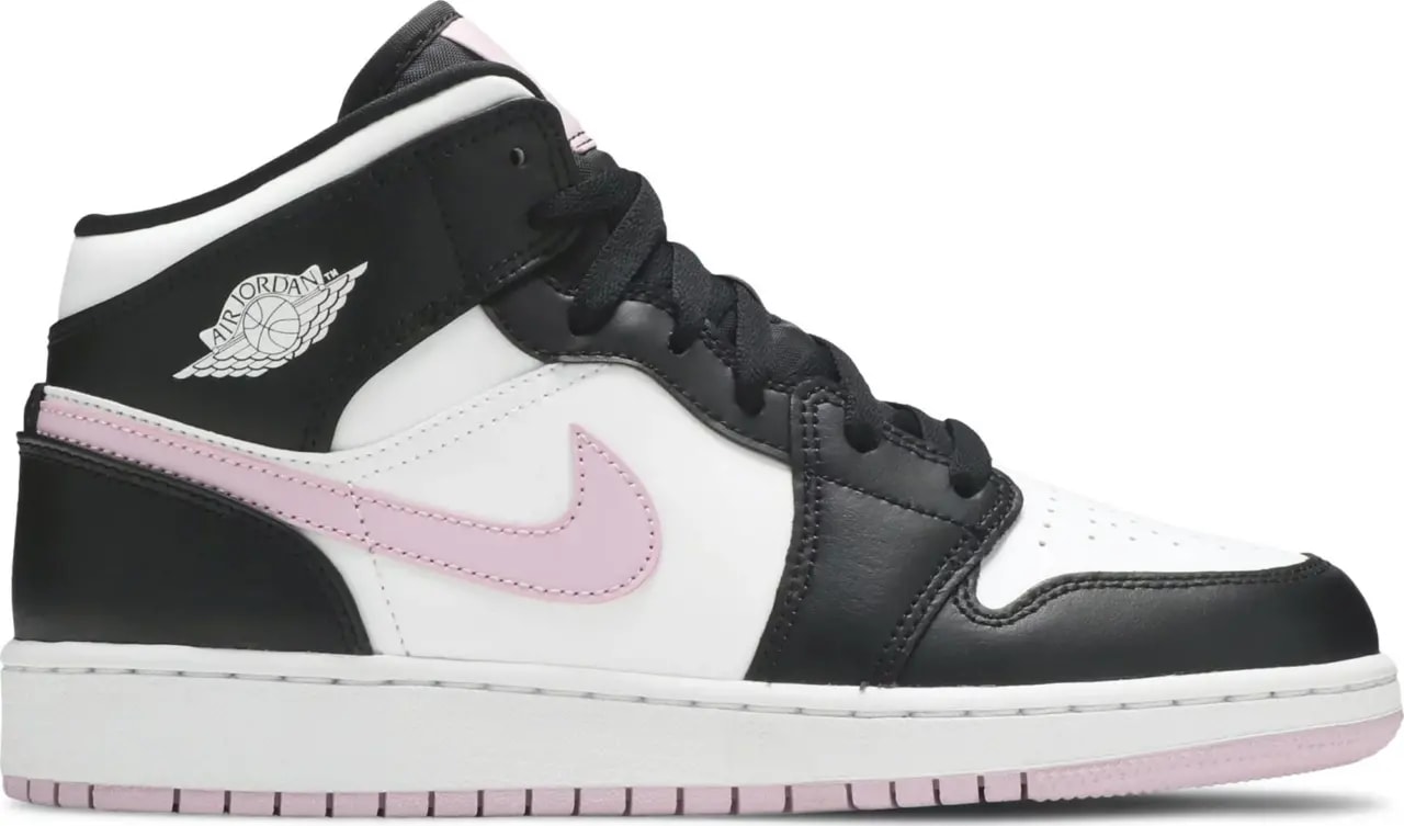 Giày Nike Air Jordan 1 Mid 'White Black Light Arctic Pink' (GS) 555112-103 — kich-thuoc: 36.5