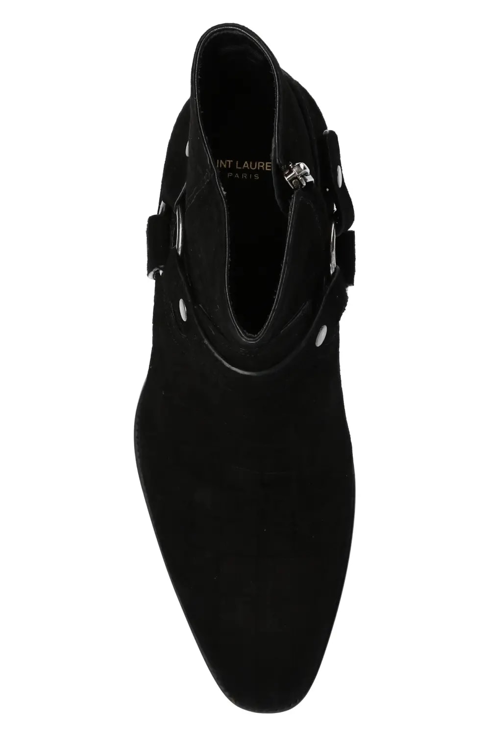Giày Saint Laurent Wyatt Crocodile Embossed Suede Harness Boot 6035151Y2001000 — ảnh 5