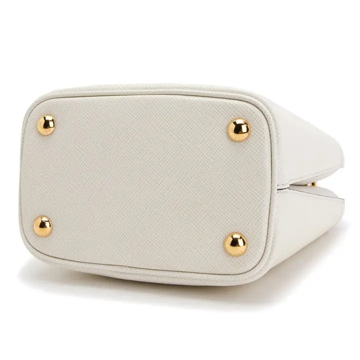 Túi Prada Double Bucket Bag Small Pannier White 1BA217-2ERX-F0G3Z — ảnh 3