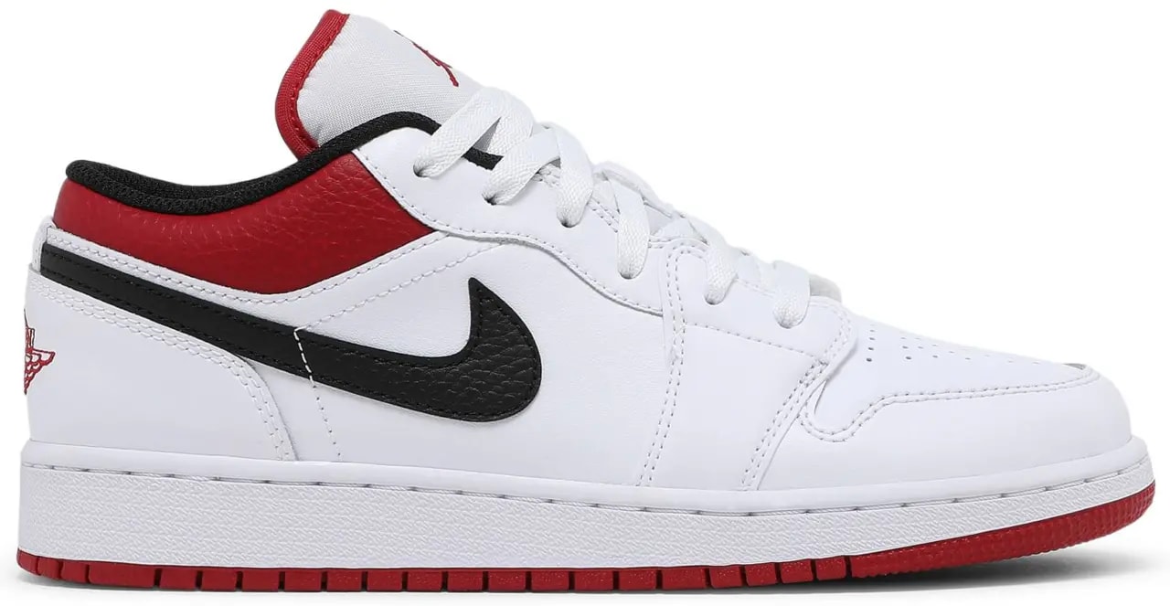 Giày Nike Air Jordan 1 Low GS 'White Gym Red' 553560-118 — kich-thuoc: 36