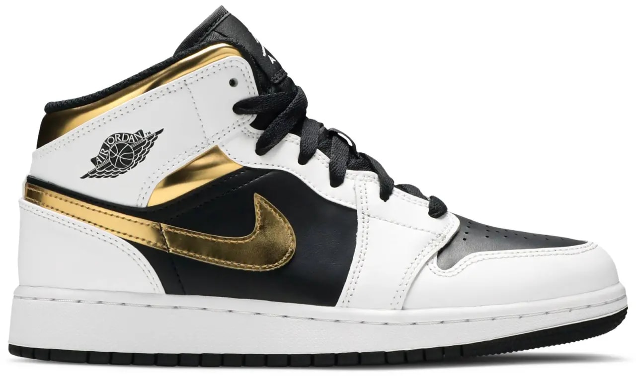Giày Nike Air Jordan 1 Mid GS 'White Gold' 554725-190 — kich-thuoc: lien-he-order