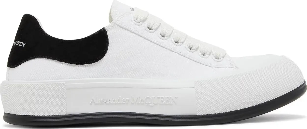 Giày Alexander McQueen Deck Plimsoll Low 'White Black' 654594 W4MV7 9061 — kich-thuoc: lien-he-order