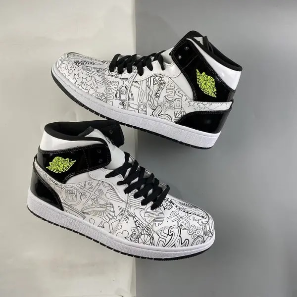 Giày Nike Air Jordan 1 Mid SE GS 'DIY' DC4099-100 — ảnh 2