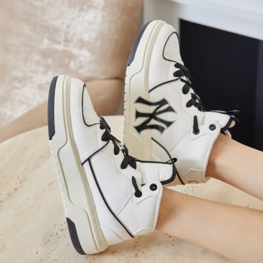 Giày MLB Chunky Liner High New York Yankees White Black 3ASXCB12N-50IVS — ảnh 4