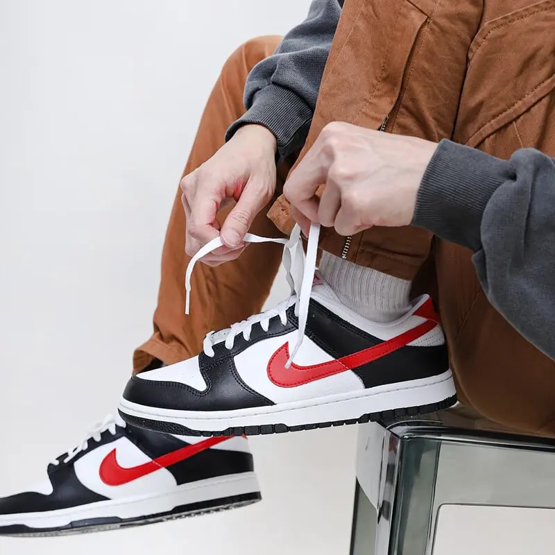 Giày Nike Dunk Low 'Black White Red' FB3354-001 — ảnh 2