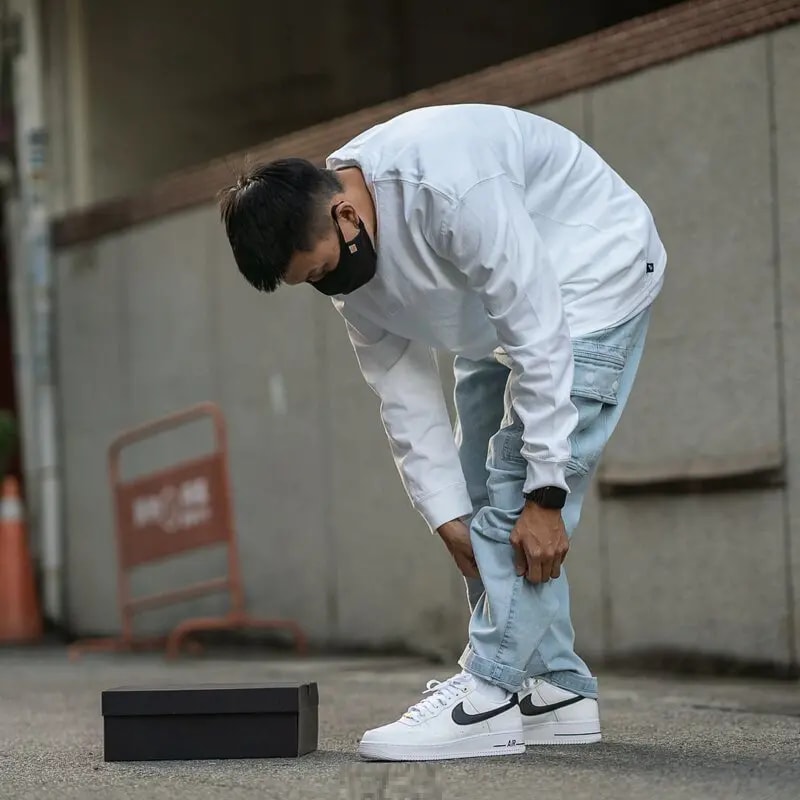 Giày Nike Air Force 1 Low '07 LV8 'White Black' DQ7658-100 — ảnh 5