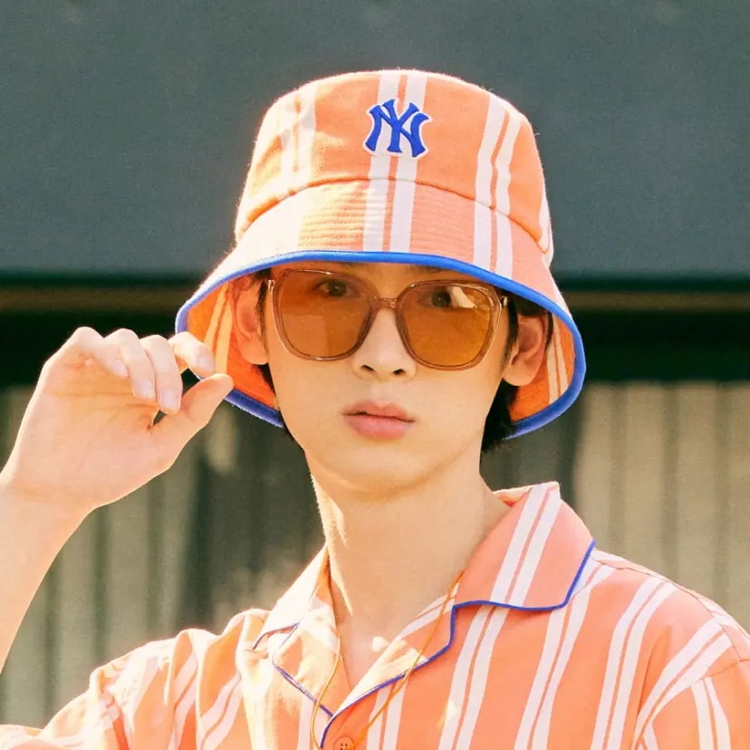 Mũ MLB Bucket Hat NY Yankees Orange Stripes 3AHT28223-50ORL — ảnh 4