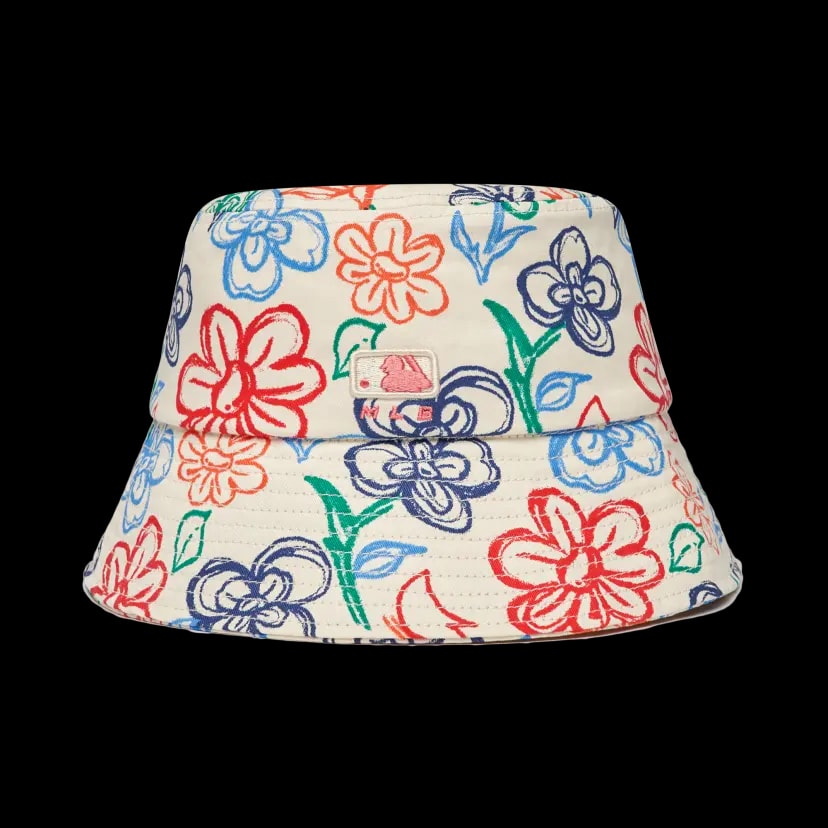 Mũ MLB Floral Cotton Bucket Hat New York Yankees 3AHT0891N-50CRS — ảnh 2