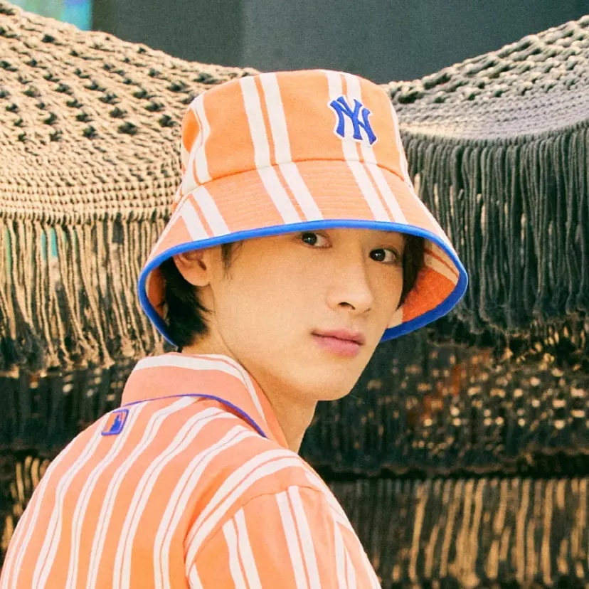 Mũ MLB Bucket Hat NY Yankees Orange Stripes 3AHT28223-50ORL — ảnh 5