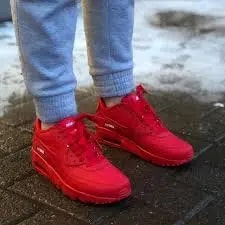 Giày Nike Air Max 90 Leather GS 'University Red' 833412-606 — ảnh 2