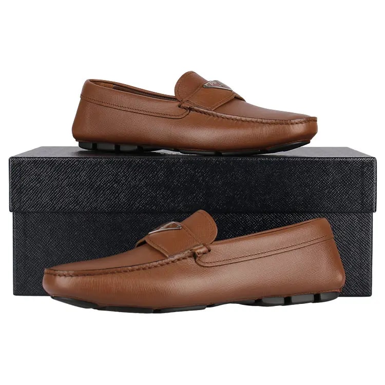 Giày Prada 21FW Saffiano Driving Loafers Brown 2DD164-053-F0BW5 — ảnh 5