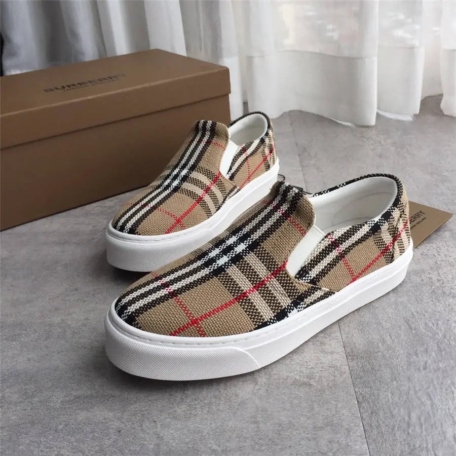 Giày Burberry Bio-based Sole Latticed Cotton Slip-on Beige 80321921 — ảnh 4