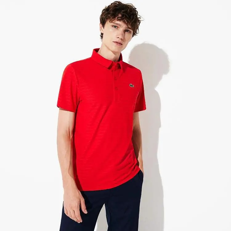 Áo Lacoste Polo SPORT Golf Striped Red DH8132-51-K2Q — ảnh 2