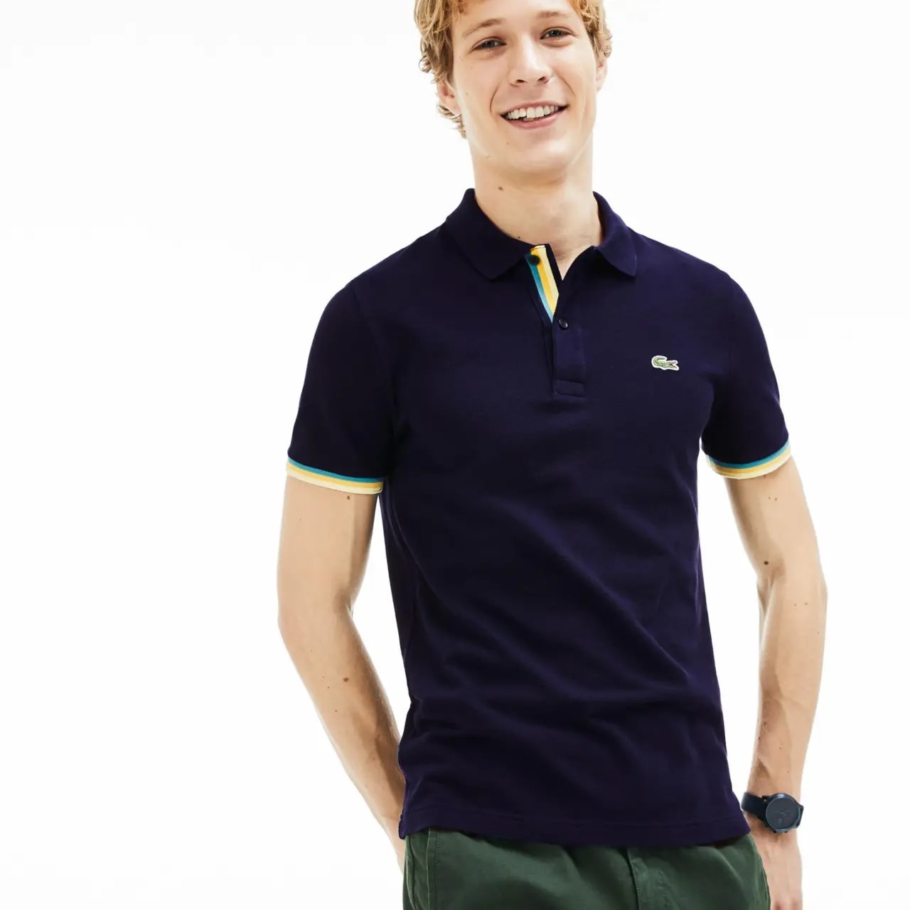 Áo Lacoste Polo Slim fit Petit Navy Blue PH4220-51-166 — ảnh 3