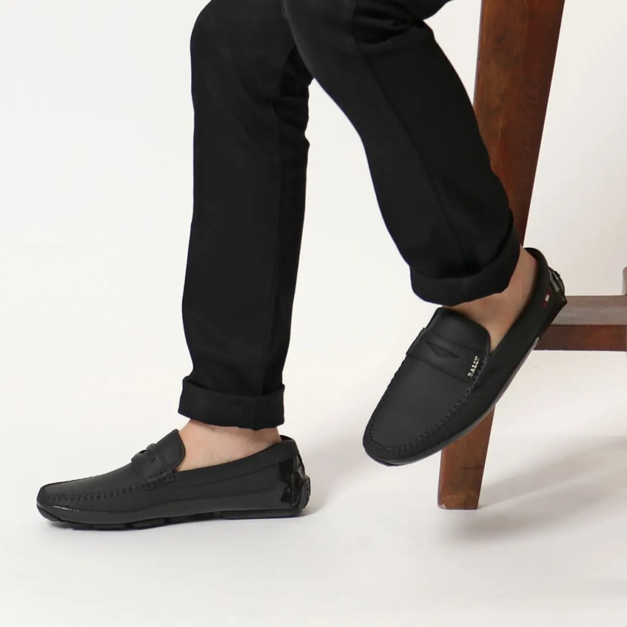 Giày Bally Men's Black Pintos Leather Loafers 'Black' 6222970 — ảnh 3