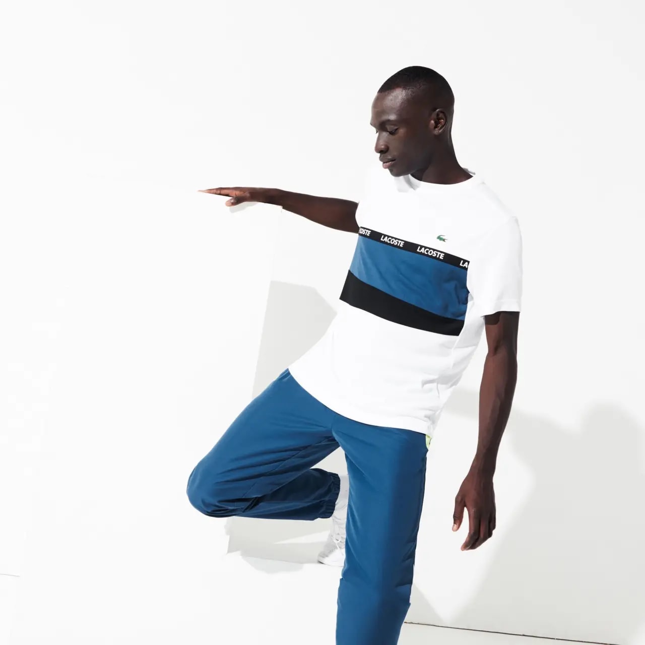 Áo Lacoste Sport Pique White Blue TH8427-51-4WL — ảnh 3