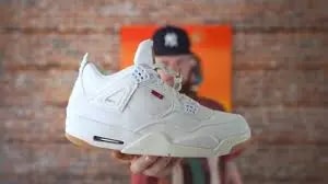 Giày Nike Air Jordan Levi's x Air Jordan 4 Retro 'White Denim' AO2571-100 — ảnh 5