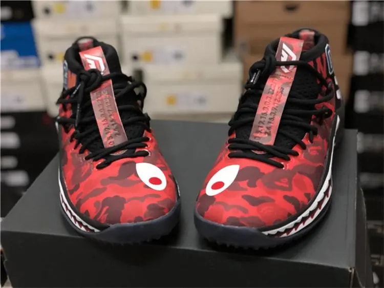 Giày A Bathing Ape x Adidas Dame 4 'Red Camo' AP9976 — ảnh 3