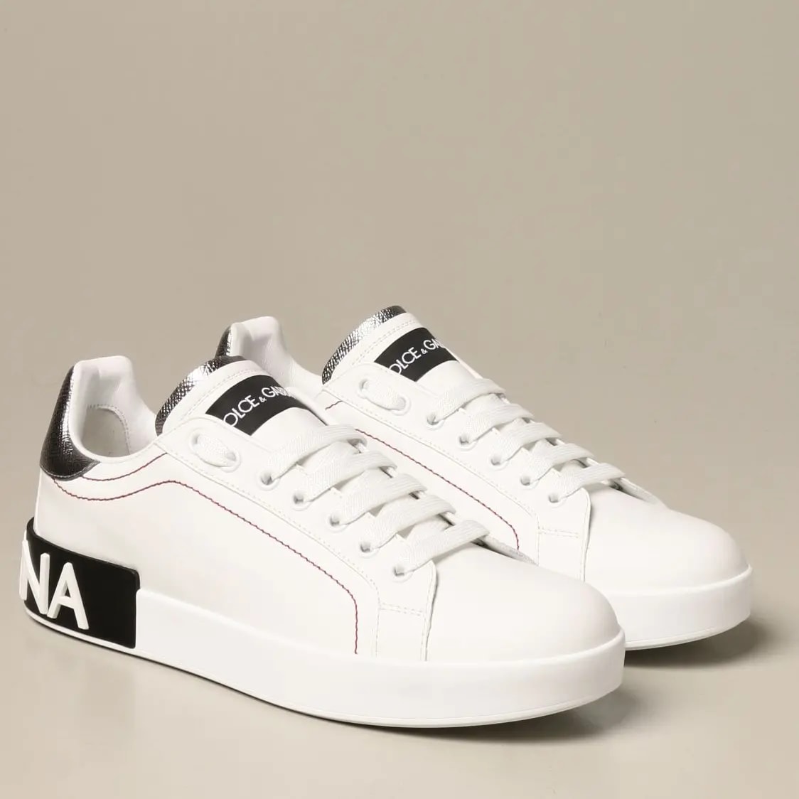 Giày Dolce &amp; Gabbana Calfskin Nappa Portolino White Silver CK1587-AH527-8B441 — ảnh 5
