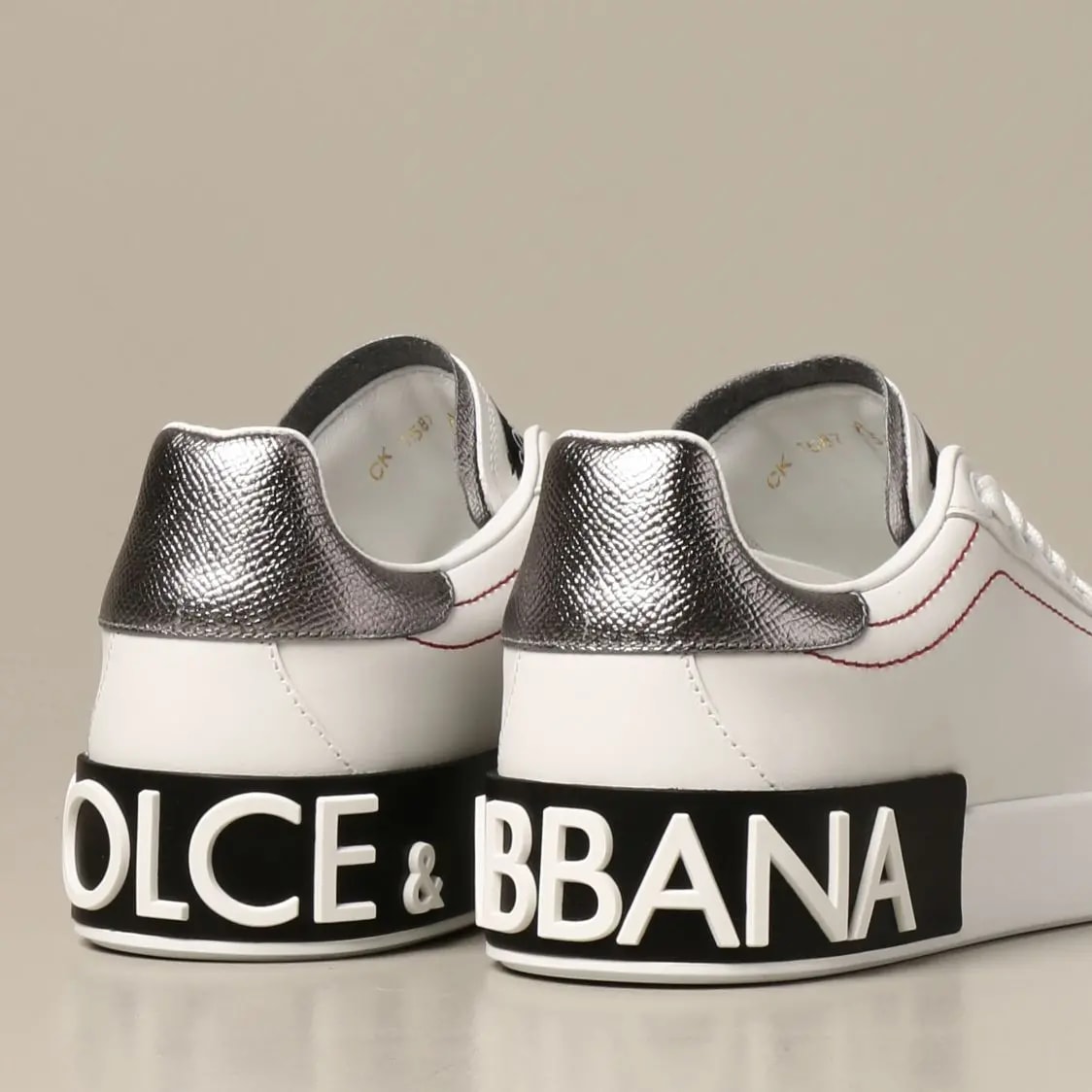 Giày Dolce &amp; Gabbana Calfskin Nappa Portolino White Silver CK1587-AH527-8B441 — ảnh 4