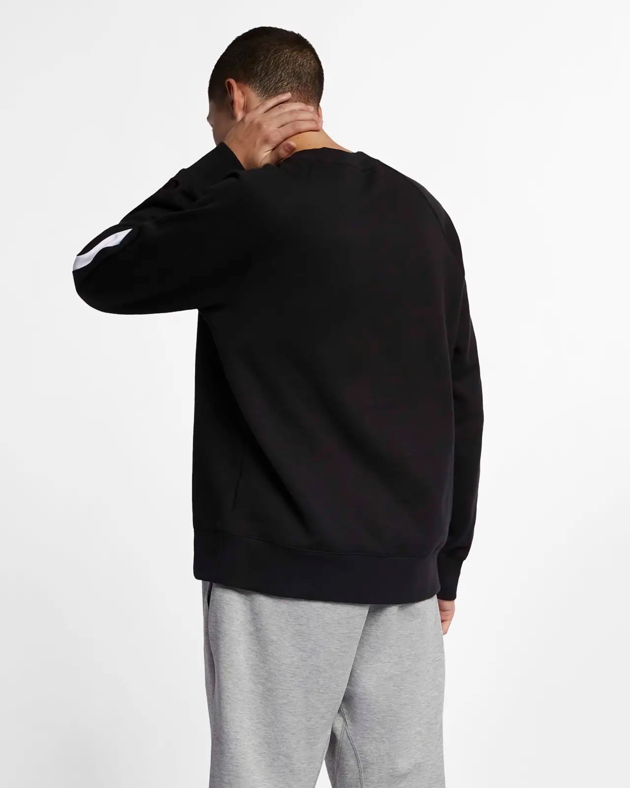 Giày Nike Sportwear HBR Swoosh Crew Sweatshirt Black White BQ6461-010 — ảnh 4